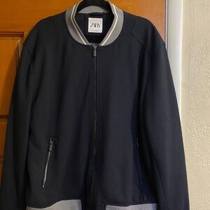 Zara Mens Track Jacket SZ 2XL/Navy Blue/Big Guy/NWOT